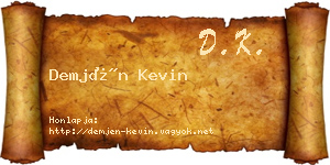 Demjén Kevin névjegykártya
